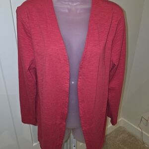 Chico's Bold Pink Open-Front Cardigan